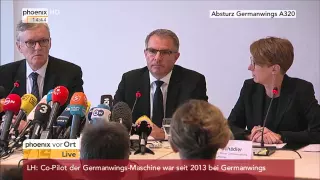 Flugzeugabsturz: PK Lufthansa/Germanwings zu den aktuellen Erkenntnissen am 26.03.2015
