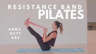 Resistance Band Pilates Workout | Arms, Butt, Abs | 15 Minute Routine | Lottie Murphy