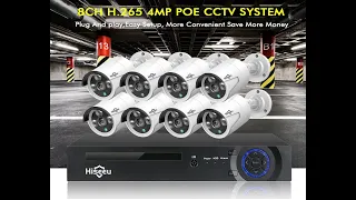 Hiseeu 8CH 4MP POE Security Camera System Kit. Hiseeu POEKIT-8HB624 8CH 4MP комплект видеонаблюдения