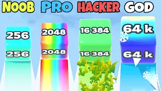 NOOB vs PRO vs HACKER vs GOD in Jelly Run 2048