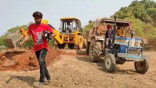 John Deere Tractor Stuck in Mud Badly Pulled by JCB 3dx Mahindra Arjun 4x4 Sonalika 60 Rx jcb khudai