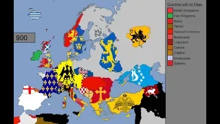 Europe: Timeline of National Flags: 1 AD - 1000