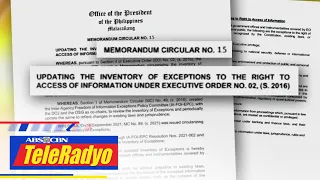 Media group: Mga exception sa right to access of information tila pag-atake sa media | TeleRadyo