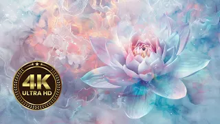 🌸 Tranquil Lotus Background - 4K 3D Relaxing Abstract Flower Soft Watercolor Screensaver (NO MUSIC)