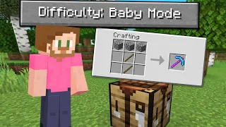 I Beat Minecraft On "Baby Mode" Difficulty...