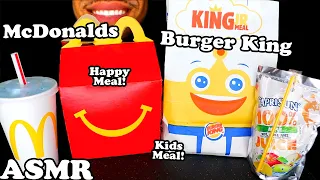 MCDONALDS VS BURGER KING KIDS MEALS TOYS CHICKEN NUGGETS CHEESEBURGER HAPPY MEAL EATING SHOW JERRY