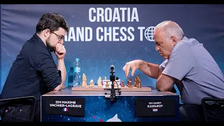 Garry Kasparov vs Maxime Vachier Lagrave. Croatia GCT 2021 - Day 5.