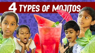Miniature cooking| குளுகுளு Mojitos|Summer special outdoor cooking|4 Types Of Mojitos|ini's galataas