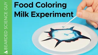 Magic Milk Experiment Using Food Coloring, Dish Soap, and Milk (Chemistry)