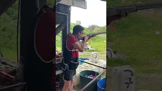 SLO MO Sam training with new TSK stock on Beretta 682 Gold full _ 3/4 chokes Compact BTC Fressanges