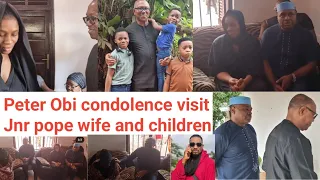 Peter Obi condolence visit Jnr pope wife and Children alongside Kenneth okonkwo, Jnr pope burial