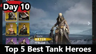 D10: Top 5 Best Tank Heroes in Viking Rise || Viking Rise F2P Gameplay