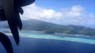 Air Tahiti ATR 72-500 - Moorea to Raiatea (Great Aerial Views of the Lagoon)