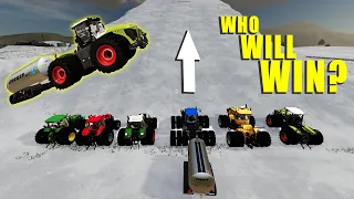 POWERFUL TRACTORS vs SNOWY RAMP! - WHO WILL WIN? - Farming Simulator 19