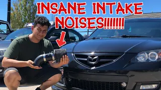 CORKSPORT SHORT RAM INTAKE INSTALL!!! | 2004-2009 Mazda 3 *EPIC INTAKE NOISES*