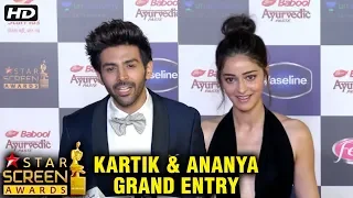 Kartik Aaryan & Ananya Panday GRAND ENTRY At Red Carpet Of Star Screen Awards 2019