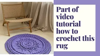 Crochet rug pattern. Fancy small carpet for your living room. Part of video tutorial.