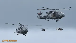 [4K] 4X AAC Wildcat Helicopters Arrive for fuelstop at Leeuwarden