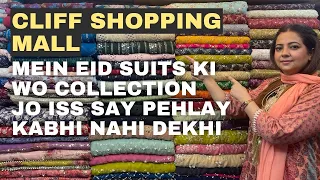 Cliff Shopping Mall Karachi | Raw Silk suits | Embroidered Khaddi Net Suits 🩷