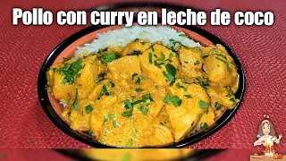📌Como hacer pechuga 🐔de pollo al curry y leche de coco🥥❗️