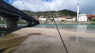 Fly Fishing in Bosnia 🇧🇦 | Neretva Konjic | April 2024 - Catching the fish spotted from the bridge