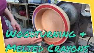 Woodturning with Melted Crayons!!