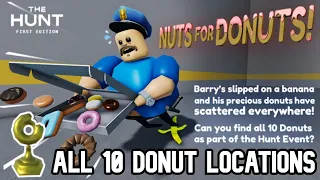 Barry's Prison Run - How to Get "GOLDEN DONUT TROPHY!" Hunt Badge (All 10 Donut Locations) | Roblox