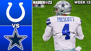 Colts vs. Cowboys Week 13 Simulation Madden 23 Gameplay PS5