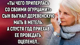 Сын выгнал деревенскую мать в метель. А спустя год приехав ее проведать…