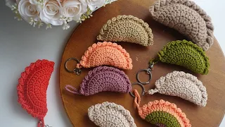 Merajut Pastel - Jalangkote - Crochet Curry Puff - Keychain - Car Hanging Ornament