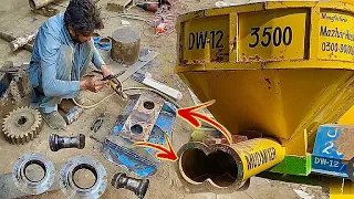 Ingenious Process of Replacement Broken Bricks Mud Mixer parts | ingenious Workers At Another Level