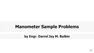 Hydraulics Week 2 Part 2/4: Manometer Sample Problems