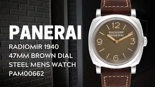 Panerai Radiomir 1940 47mm Brown Dial Steel Mens Watch PAM00662 | SwissWatchExpo