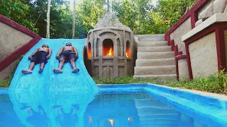 Twenty Five days Building an Unique Underground Tunnel Water Slide Park into Swimming Pool House