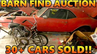 30+ Barn Finds ALL SOLD At Auction in Iowa! | Dusty Barn Find Cars SOLD | Classic Car Auction Recap!