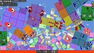 Giant Numberblocks Fly Round the Sun - The floor is Lava!! Survival Challenge by Algodoo