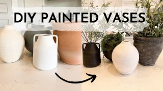 EASY DIY PAINTED VASES *4 TECHNIQUES TO TRANSFORM ANY VASE*