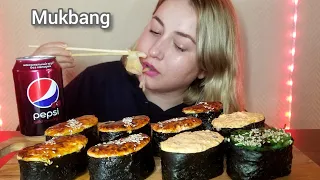 СУШИ ГУНКАНЫ ОГРОМНЫЕ ТУНЕЦ ГРЕБЕШОК ЛОСОСЬ МУКБАНГ АСМР | SUSHI TUNA MUKBANG ASMR eating show | 먹방