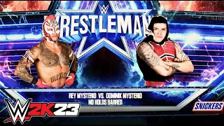 REY Mysterio vs Dominik Mysterio NO HOLDS BARRED wrestlemania 39