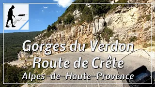 Gorges du Verdon - Route de Crête, D23, Alpes-de-Haute-Provence, France - by motorcycle and drone