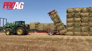 Morris Pro Ag HD4SR Bale stacker at work (Australia)