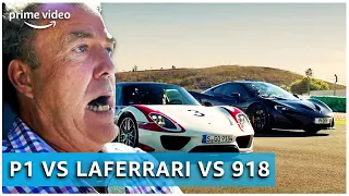 Porsche 918 vs. Ferrari LaFerrari vs. McLaren P1 | The Grand Tour | Prime Video NL