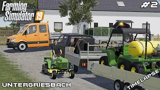 Mowing & fertilizing lawns w @kedex | Lawn Care on Untergriesbach | Farming Simulator 19 | Episode 2