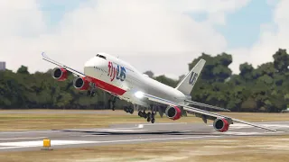 Жесткая посадка Boeing 747 Fly US в аэропорту Голд-Кост MFS2020