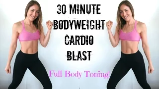 30 Min No Equipment Cardio Blast | Full Body Toning | 400 Calorie Burn