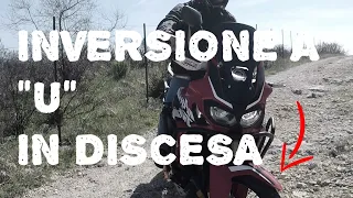 Inversione a "U" in DISCESA in condizioni difficili @MotociclettaTeamDanieleLeva