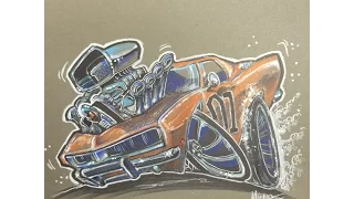 Drawing the General Lee - UPGRADED -Timelapse