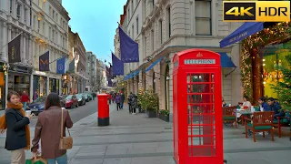 🎉January 2022 London Winter Walk🇬🇧Central London New Year Walk [4K HDR]