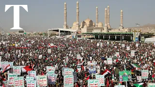 Large protests in Yemen after UK and US airstrikes