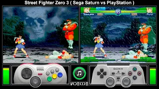 Street Fighter Zero 3 (Sega Saturn vs PlayStation) Gameplay Comparison